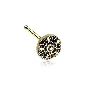 Golden Kali Filigree Nose Stud Ring 316L Surgical Steel-WildKlass Jewelry