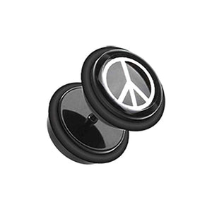Peace Acrylic WildKlass Fake Plug with O-Rings-WildKlass Jewelry