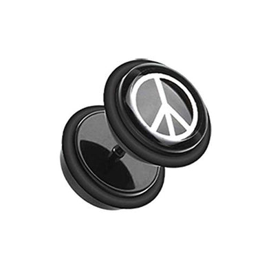 Peace Acrylic WildKlass Fake Plug with O-Rings-WildKlass Jewelry