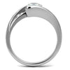 WildKlass Stainless Steel Ring High Polished Women AAA Grade CZ Clear-WildKlass Jewelry
