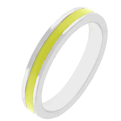 WildKlass Yellow Enamel Eternity Ring-WildKlass Jewelry