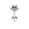 All 316L Surgical Steel Internally Threaded 6-Gem Flower Top WildKlass Labret/Monroe/Cartilage Stud-WildKlass Jewelry