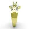 WildKlass Stainless Steel Ring IP Gold Women AAA Grade CZ Clear-WildKlass Jewelry