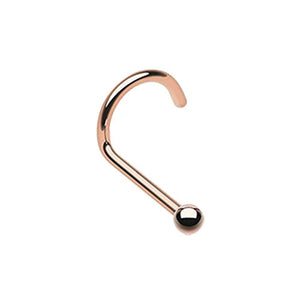Rose Gold Ball Basic WildKlass Nose Screw Ring-WildKlass Jewelry