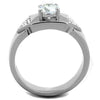 WildKlass Stainless Steel Ring High Polished (no Plating) Men AAA Grade CZ Clear-WildKlass Jewelry