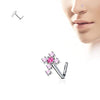 WildKlass CZ Cross 316L Surgical Steel L Bend Nose Stud Rings-WildKlass Jewelry