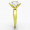 WildKlass Stainless Solitaire Steel Ring IP Gold Women AAA Grade CZ Clear-WildKlass Jewelry