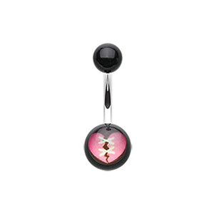 Broken Heart Fixed Acrylic Logo WildKlass Belly Button Ring-WildKlass Jewelry