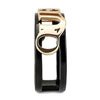 WildKlass Stainless Steel Ring IP Rose Gold+ IP Black Women-WildKlass Jewelry