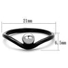 WildKlass Stainless Steel Ring Two-Tone IP Black Women-WildKlass Jewelry