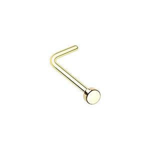 Golden Plate Basic Steel WildKlass L-Shape Nose Ring-WildKlass Jewelry