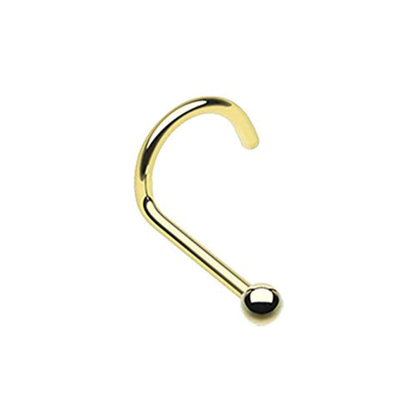 Golden Ball Basic WildKlass Nose Screw Ring-WildKlass Jewelry