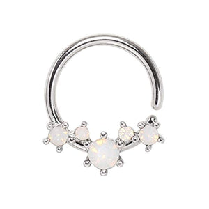 316L Stainless Steel Multi-Synthetic WildKlass Opal Seamless Ring/Septum Ring-WildKlass Jewelry