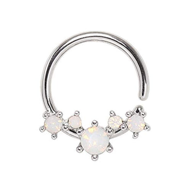 316L Stainless Steel Multi-Synthetic WildKlass Opal Seamless Ring/Septum Ring-WildKlass Jewelry