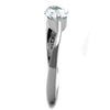 WildKlass Stainless Steel Solitaire Ring High Polished (no Plating) Women AAA Grade CZ Clear-WildKlass Jewelry