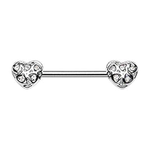 Infinite Heart Gemmed WildKlass Nipple Barbell Ring-WildKlass Jewelry
