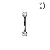 Plated Prong Set Clear CZ Internally Threaded 316L Surgical Steel WildKlass Eyebrow Curve Ring-WildKlass Jewelry