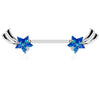 WildKlass Shooting Star with Opal Glitter Set 316L Surgical Steel Nipple Barbells-WildKlass Jewelry