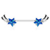 WildKlass Shooting Star with Opal Glitter Set 316L Surgical Steel Nipple Barbells-WildKlass Jewelry