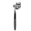 WildKlass Stainless Steel Ring IP Light Black (IP Gun) Women AAA Grade CZ Clear-WildKlass Jewelry