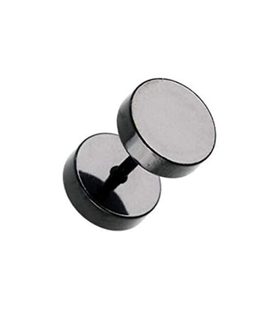 Black Metal Steel WildKlass Fake Plug-WildKlass Jewelry