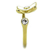 WildKlass Stainless Steel Ring IP Gold Women Top Grade Crystal Clear-WildKlass Jewelry