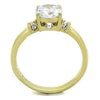 WildKlass Stainless Steel Ring IP Gold Women AAA Grade CZ Clear-WildKlass Jewelry