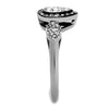 WildKlass Stainless Steel Ring Two-Tone IP Black Women Top Grade Crystal Black Diamond-WildKlass Jewelry