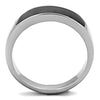 WildKlass Stainless Steel Ring High Polished (no Plating) Men Epoxy Jet-WildKlass Jewelry