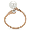 WildKlass Stainless Steel Ring IP Rose Gold Women Synthetic White-WildKlass Jewelry