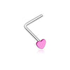 Vibrant Enamel Heart WildKlass L-Shaped Nose Ring-WildKlass Jewelry