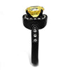 WildKlass Stainless Steel Ring IP Black Women AAA Grade CZ Topaz-WildKlass Jewelry