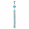 Long Chain Multi Gem Dangle w/ 316L Surgical Steel Single gem WildKlass Navel Ring (Sold by Piece)-WildKlass Jewelry