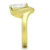 WildKlass Stainless Steel Solitaire Ring IP Gold Women AAA Grade CZ Clear-WildKlass Jewelry