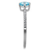 WildKlass Stainless Steel Ring High Polished Women AAA Grade CZ Sea Blue-WildKlass Jewelry