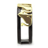 WildKlass Stainless Steel Ring IP Gold+ IP Black Women-WildKlass Jewelry