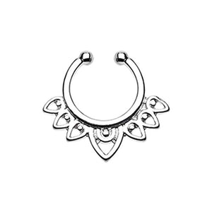 Acerose Filigree WildKlass Fake Septum Clip-On Ring-WildKlass Jewelry