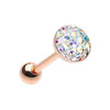 Rose Golden Multi-Sprinkle Dot Multi Gem WildKlass Barbell Tongue Ring-WildKlass Jewelry