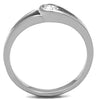WildKlass Stainless Steel Ring High Polished (no Plating) Women AAA Grade CZ Clear-WildKlass Jewelry