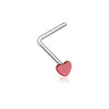 Vibrant Enamel Heart WildKlass L-Shaped Nose Ring-WildKlass Jewelry