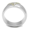 WildKlass Stainless Steel Ring Two-Tone IP Gold Men AAA Grade CZ Clear-WildKlass Jewelry