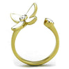 WildKlass Stainless Steel Ring IP Gold Women Top Grade Crystal Clear-WildKlass Jewelry
