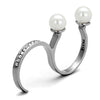 WildKlass Stainless Steel Ring High Polished (no Plating) Women Synthetic White-WildKlass Jewelry