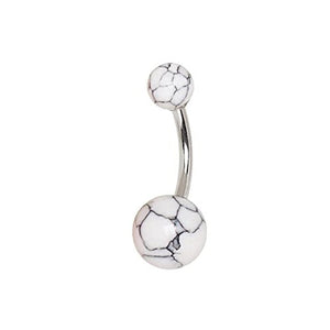 316L Stainless Steel WildKlass Navel Ring with Synthetic Stone-WildKlass Jewelry