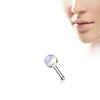 Semi Precious Stone Set 316L Surgical Steel WildKlass Nose Bone Stud Rings-WildKlass Jewelry