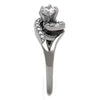WildKlass Stainless Steel Pave Ring High Polished (no Plating) Women AAA Grade CZ Clear-WildKlass Jewelry