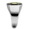 WildKlass Stainless Steel Ring Two-Tone IP Gold Men Epoxy Jet-WildKlass Jewelry