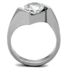 WildKlass Stainless Steel Solitaire Ring High Polished (no Plating) Women AAA Grade CZ Clear-WildKlass Jewelry