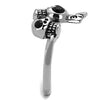 WildKlass Stainless Steel Ring High Polished (no Plating) Women Top Grade Crystal Jet-WildKlass Jewelry