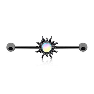 Blackline PVD Revo Sun WildKlass Industrial Barbell-WildKlass Jewelry